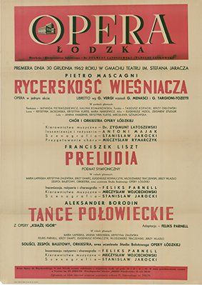 Plakat do spektaklu: RYCERSKOŚĆ WIEŚNIACZA, PRELUDIA, TAŃCE POŁOWIECKIE
