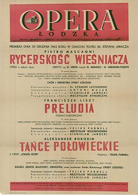 Plakat do spektaklu: RYCERSKOŚĆ WIEŚNIACZA, PRELUDIA, TAŃCE POŁOWIECKIE