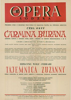 Plakat do spektaklu: CARMINA BURANA, TAJEMNICA ZUZANNY
