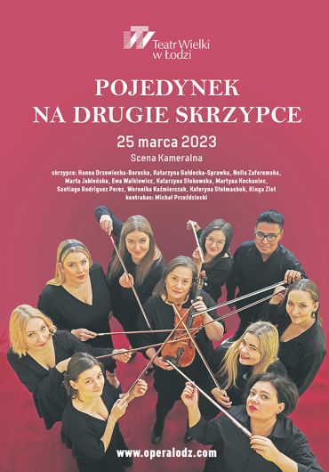 Plakat do spektaklu: POJEDYNEK NA DRUGIE SKRZYPCE
