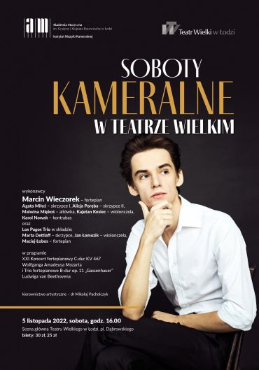 Plakat do spektaklu: SOBOTY KAMERALNE W TEATRZE WIELKIM W ŁODZI