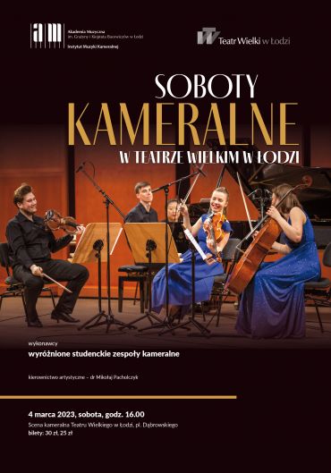 Plakat do spektaklu: SOBOTY KAMERALNE W TEATRZE WIELKIM W ŁODZI