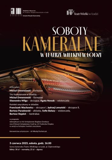 Plakat do spektaklu: SOBOTY KAMERALNE W TEATRZE WIELKIM W ŁODZI