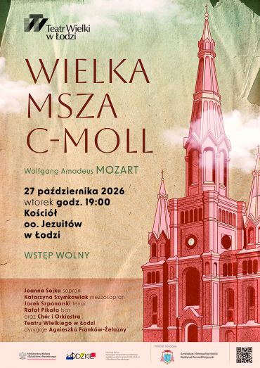 Plakat do spektaklu: WIELKA MSZA C-MOLL - W. A. Mozart - Kościół Ojców Jezuitów w Łodzi