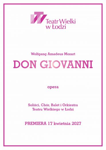 Plakat do spektaklu: DON GIOVANNI