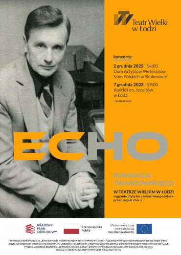 Plakat do spektaklu: ECHO ROMUALDA TWARDOWSKIEGO