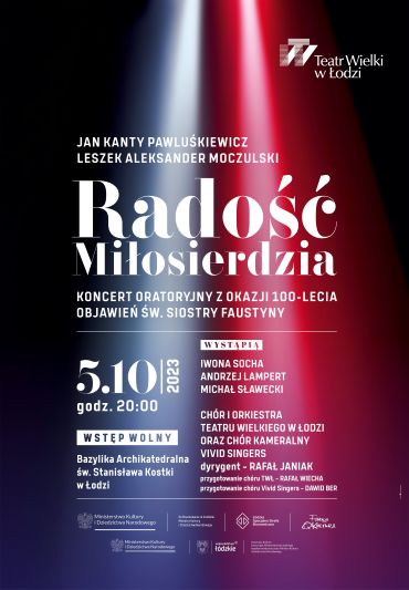 Plakat do spektaklu: RADOŚĆ MIŁOSIERDZIA - Jan Kanty Pawluśkiewicz