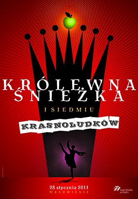 Plakat do spektaklu: KRÓLEWNA ŚNIEŻKA I SIEDMIU KRASNOLUDKÓW